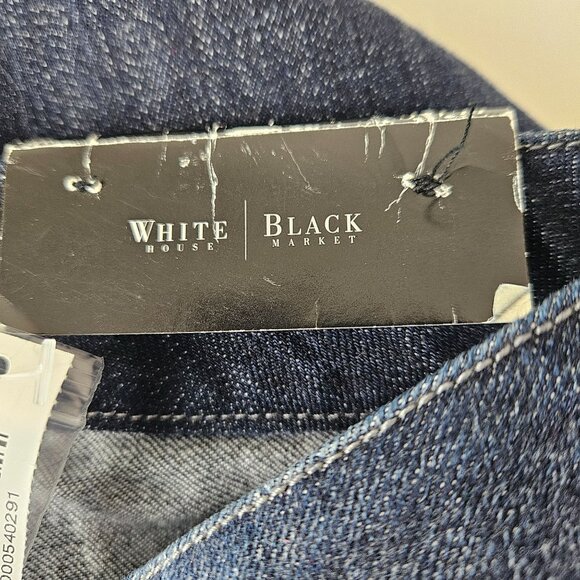 White House Black Market Womens Blanc 2R Universal Fit Bootcut Blue Jeans Classy - Picture 12 of 12